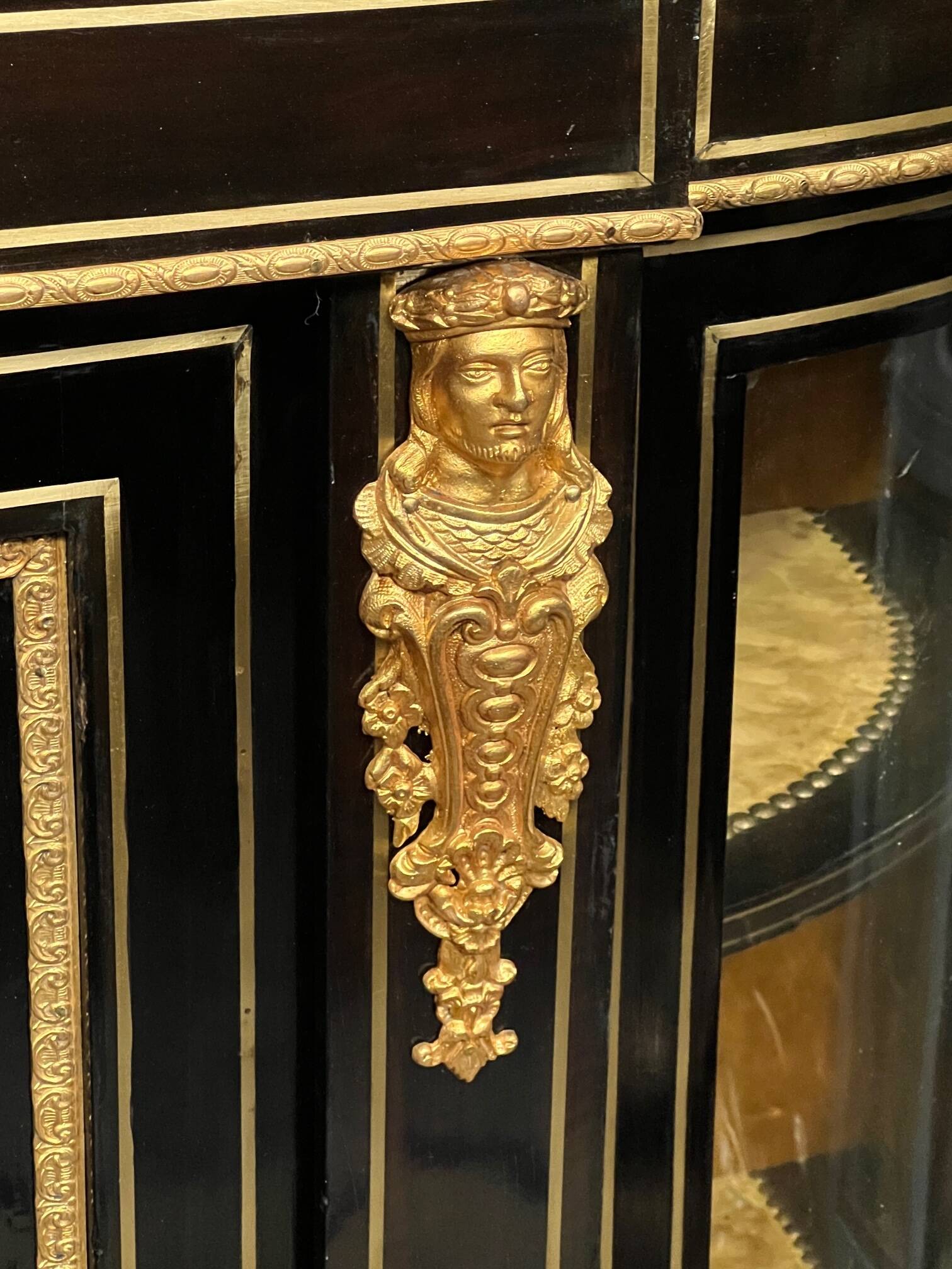 Napoleon III style credenza with four Sèvres medallions.