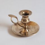 Brass candle holder with cup and handle