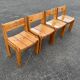 4 x Ate van Apeldoorn Dutch Brutalist Pine Wood Farmhouse Chairs