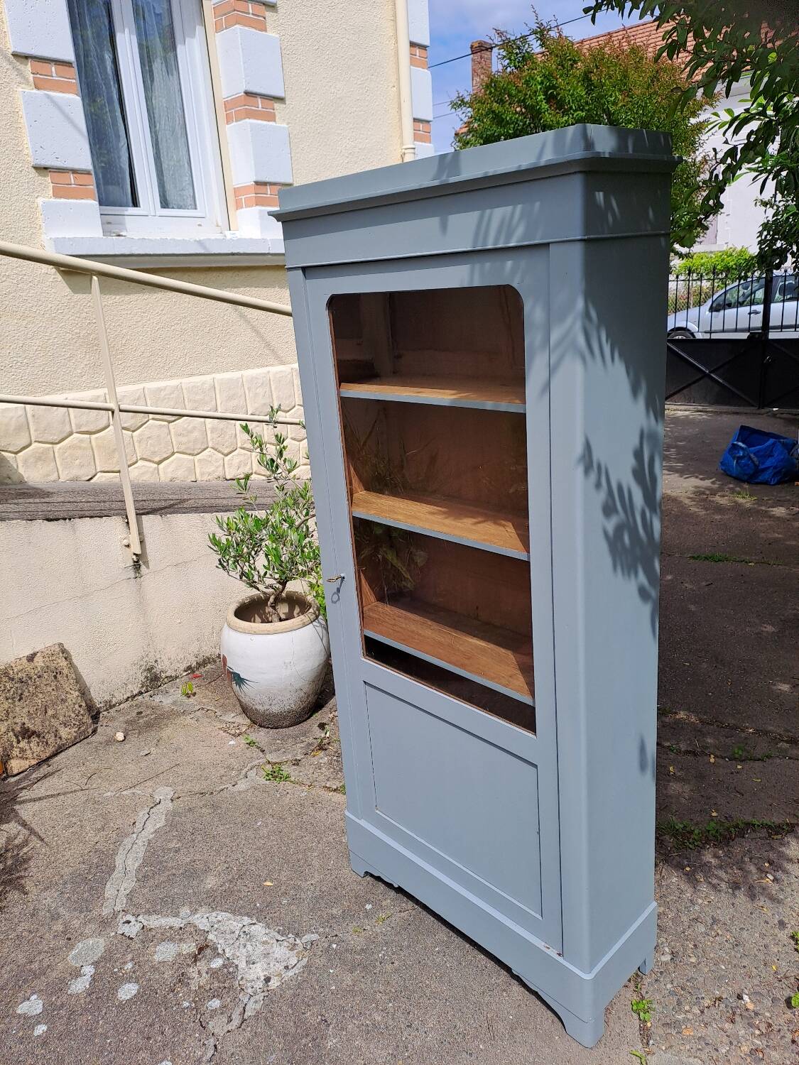 Wardrobe with 1 glass door, late 19th century