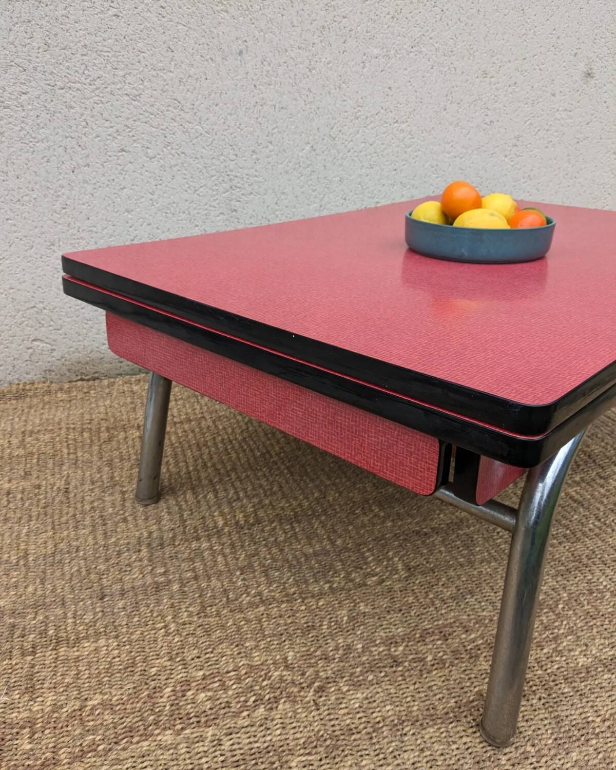 Red formica coffee table