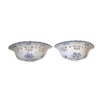 Pair of ceramic moustiers sconces