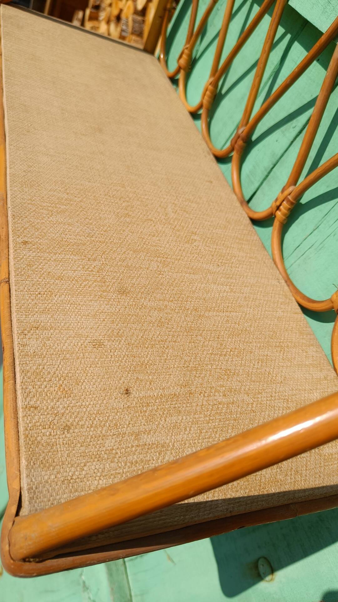 1960s rattan wall shelf