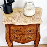 Chest of drawers marquetry Louis XVI style signed Marquant