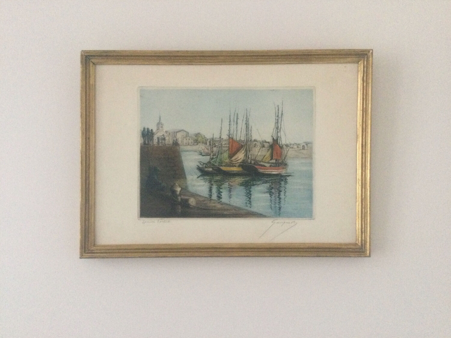 Concarneau. Aquatint by Eugène GAUGUET, 1872-1943