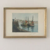 Concarneau. Aquatint by Eugène GAUGUET, 1872-1943