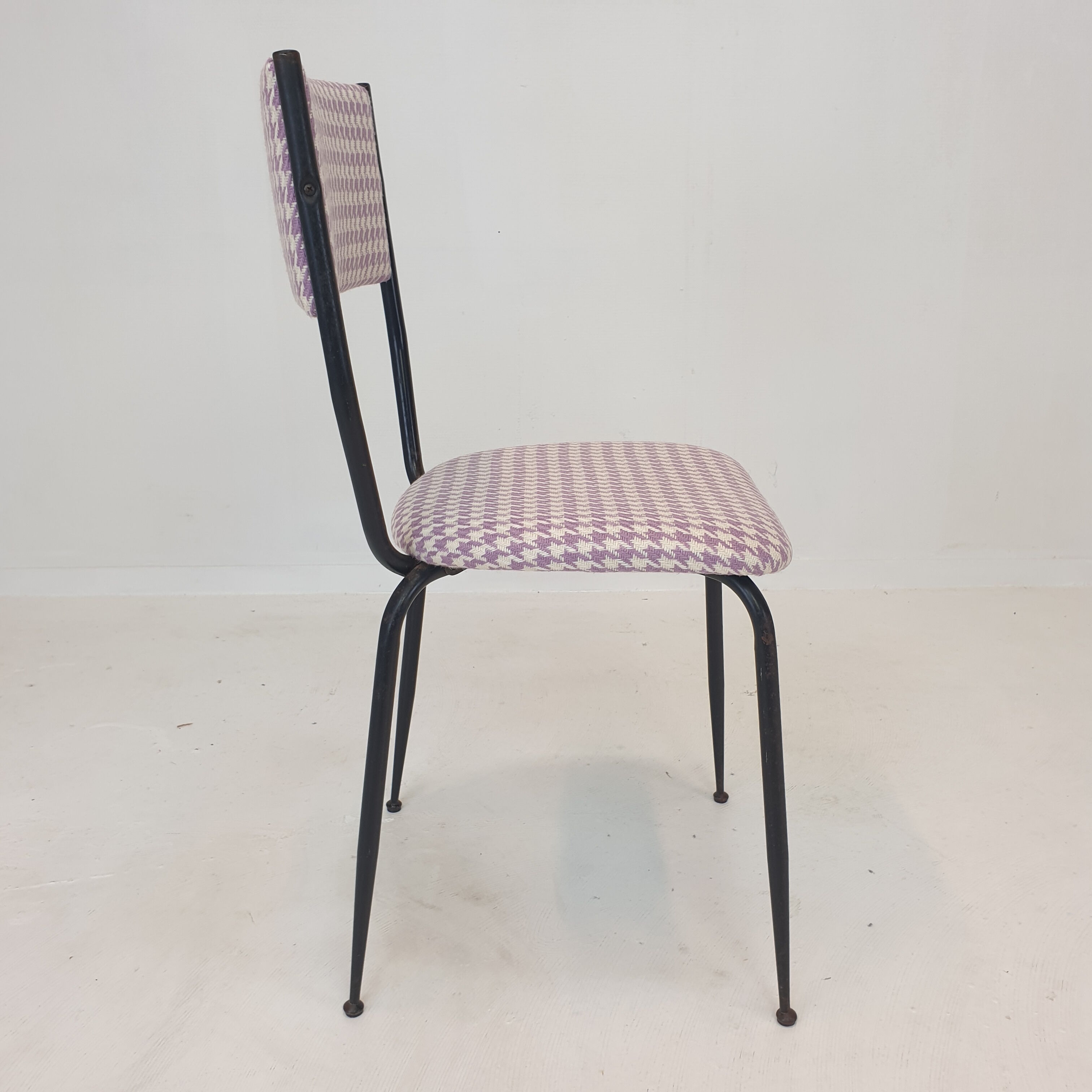 Set of 4 Italian Metal Dining Chairs, 1960's