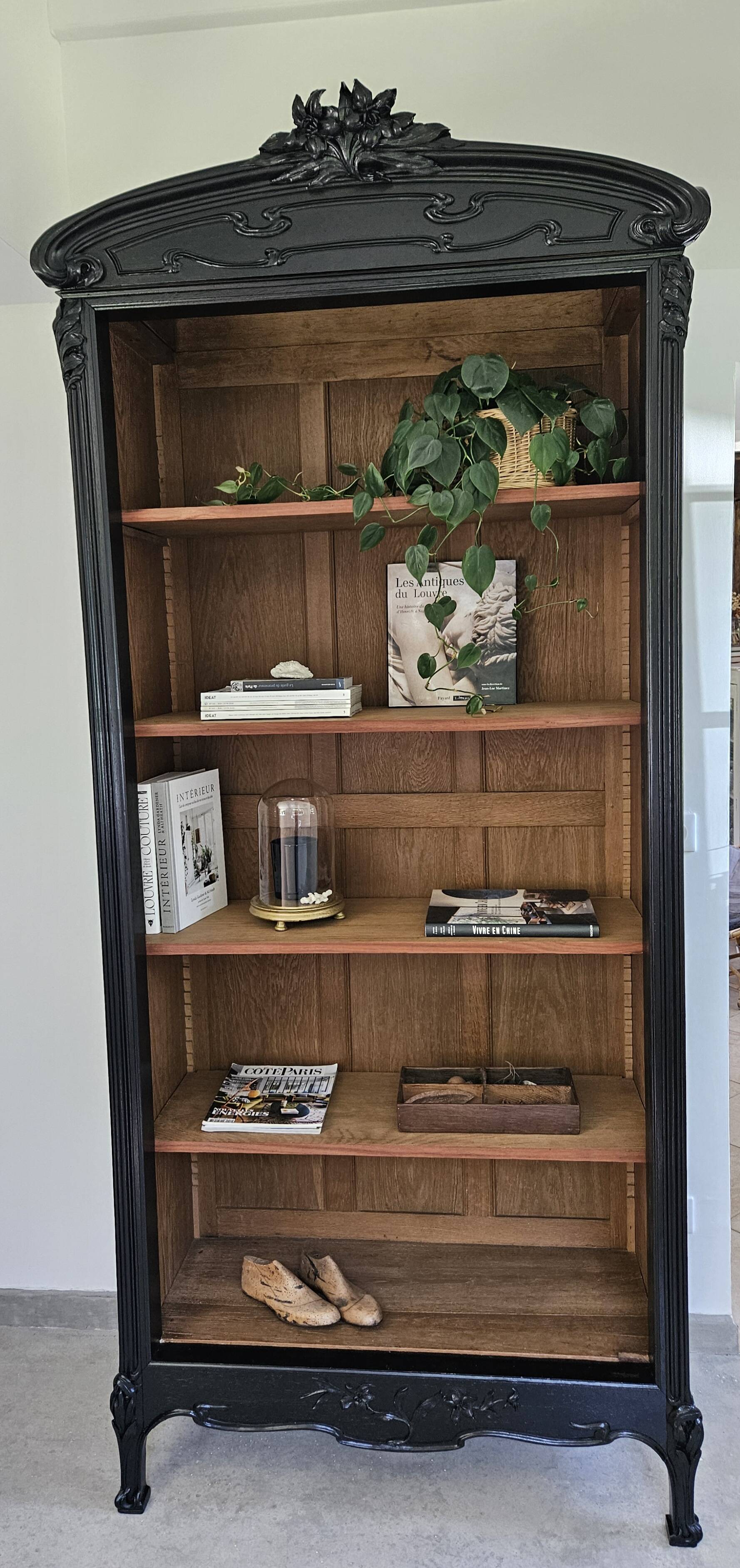 Library shelf cabinet of curiosities Art Nouveau black