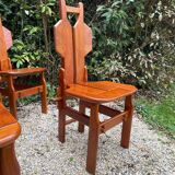 Suite de 4 chaises en teck massif en teck massif