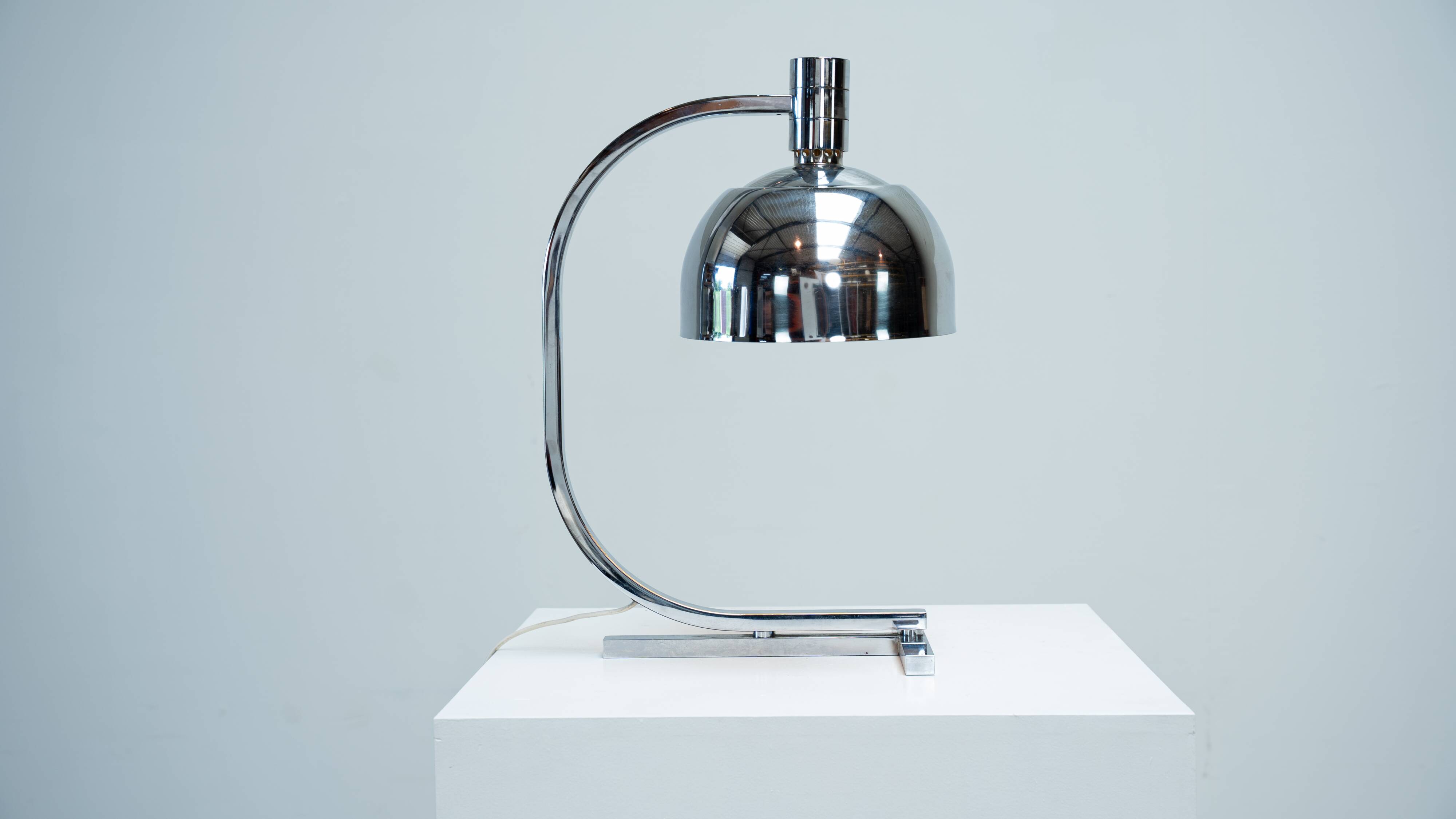 Chrome table lamp by Franco Albini for Sirrah