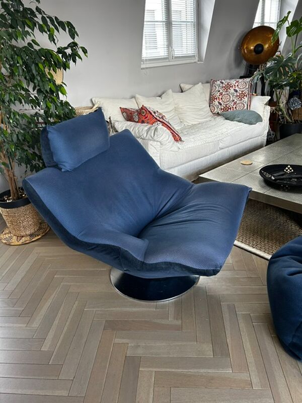 Fauteuil Roche Bobois Folk  et Pouf – Design Stefan Heiliger ».2022