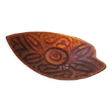 Handcrafted vintage enameled copper bowl