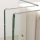 White Marble Italian Square Side Table with Glass Top and Lighting Option