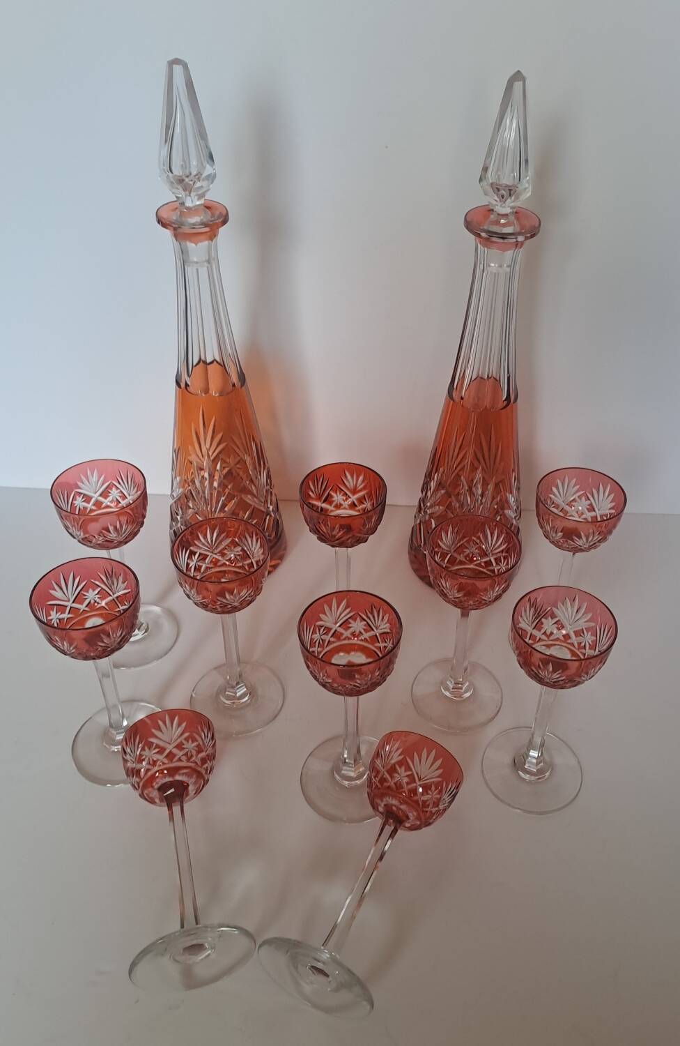 Crystal liqueur service from Saint Louis, Massenet model.