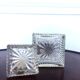 Pair of vintage diamond-cut whiskey decanters