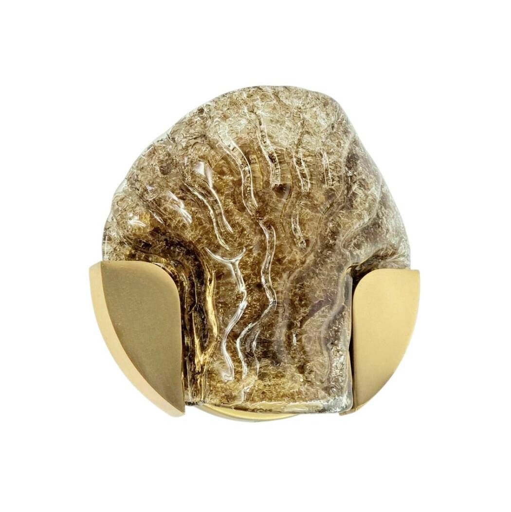 Mid-Century Modern Murano Glass & Brass Wall Light from Kaiser, 1960s