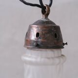 Mid-century 'cloudy' opaque glass small pendant light