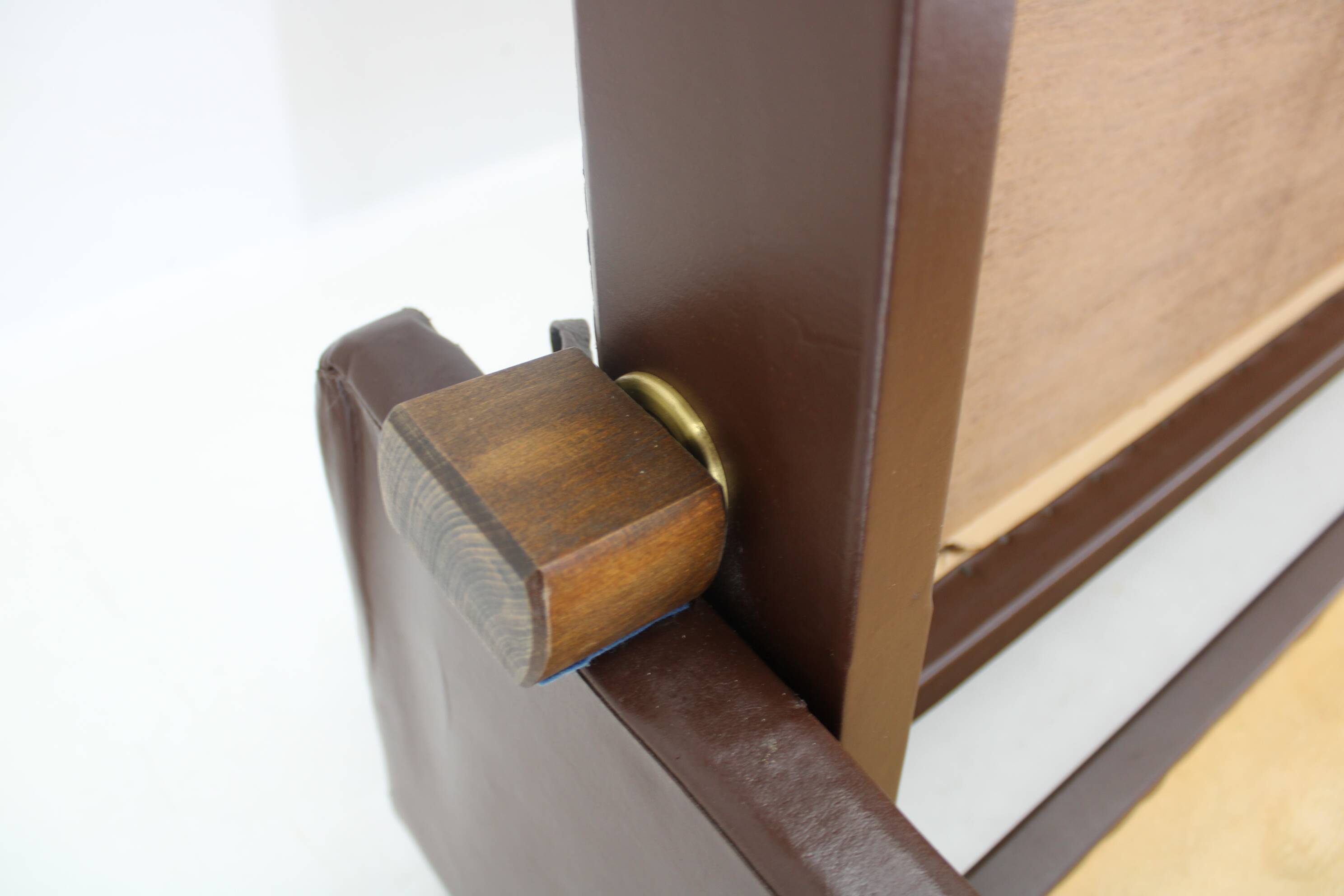 Design Leather Folding Sofa by Arch. Spicka, 1970s, Czechoslovakia