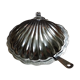 Vintage silver metal butter in shell shape