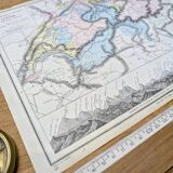 Switzerland, original map printed in 1879.