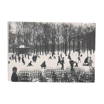 Photo reproduction by Edouard Boubat "First snow, Luxembourg Garden 1955"