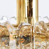 Large ceiling chandelier in gilded brass and glass Palazzo J.T. Kalmar, 1950s