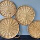 Lot de 4 plateaux rotin