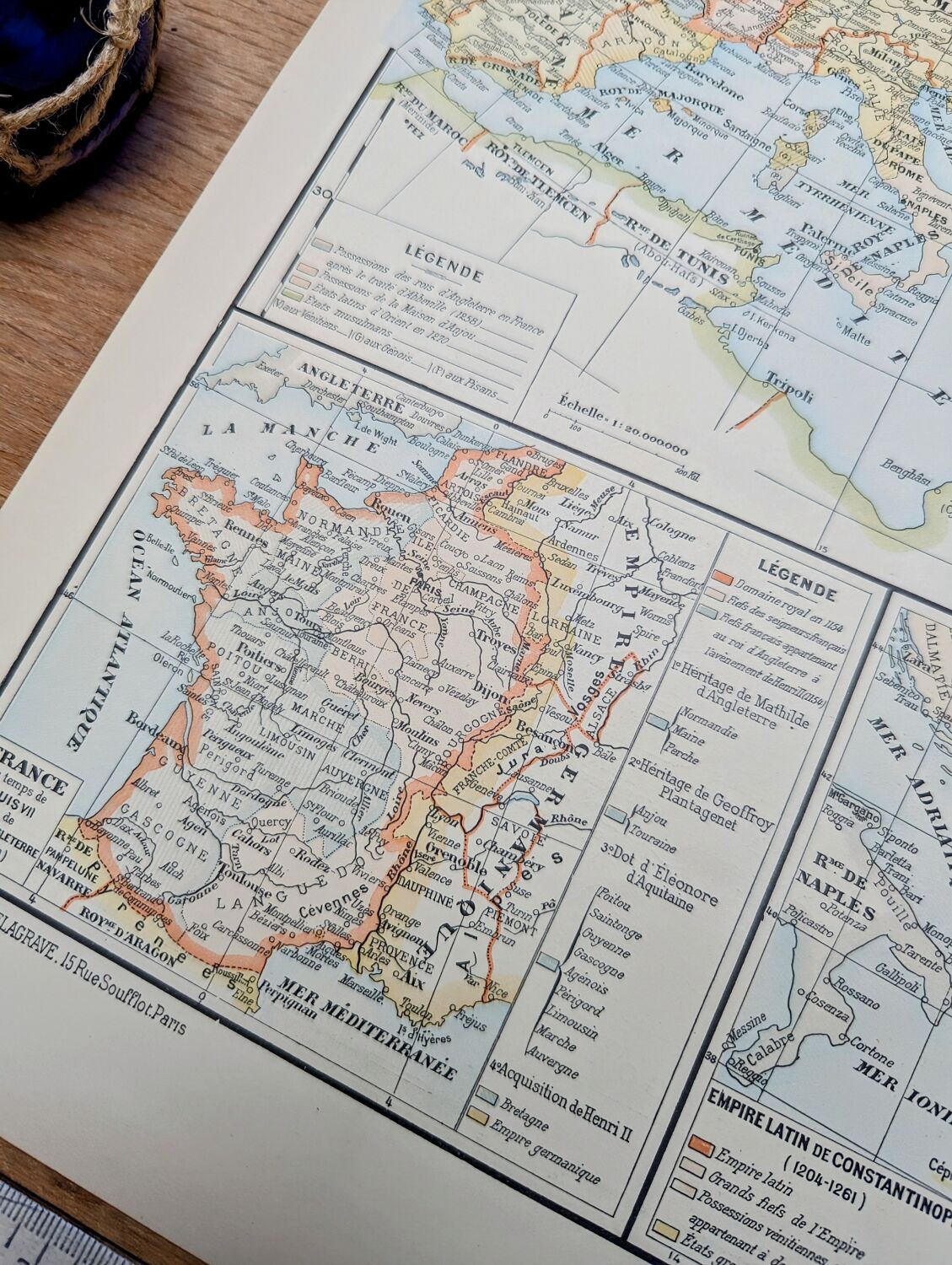 Printed in 1900, Europe in 1270. Original Authentic Vintage.