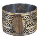 Silver metal napkin ring with the letter J