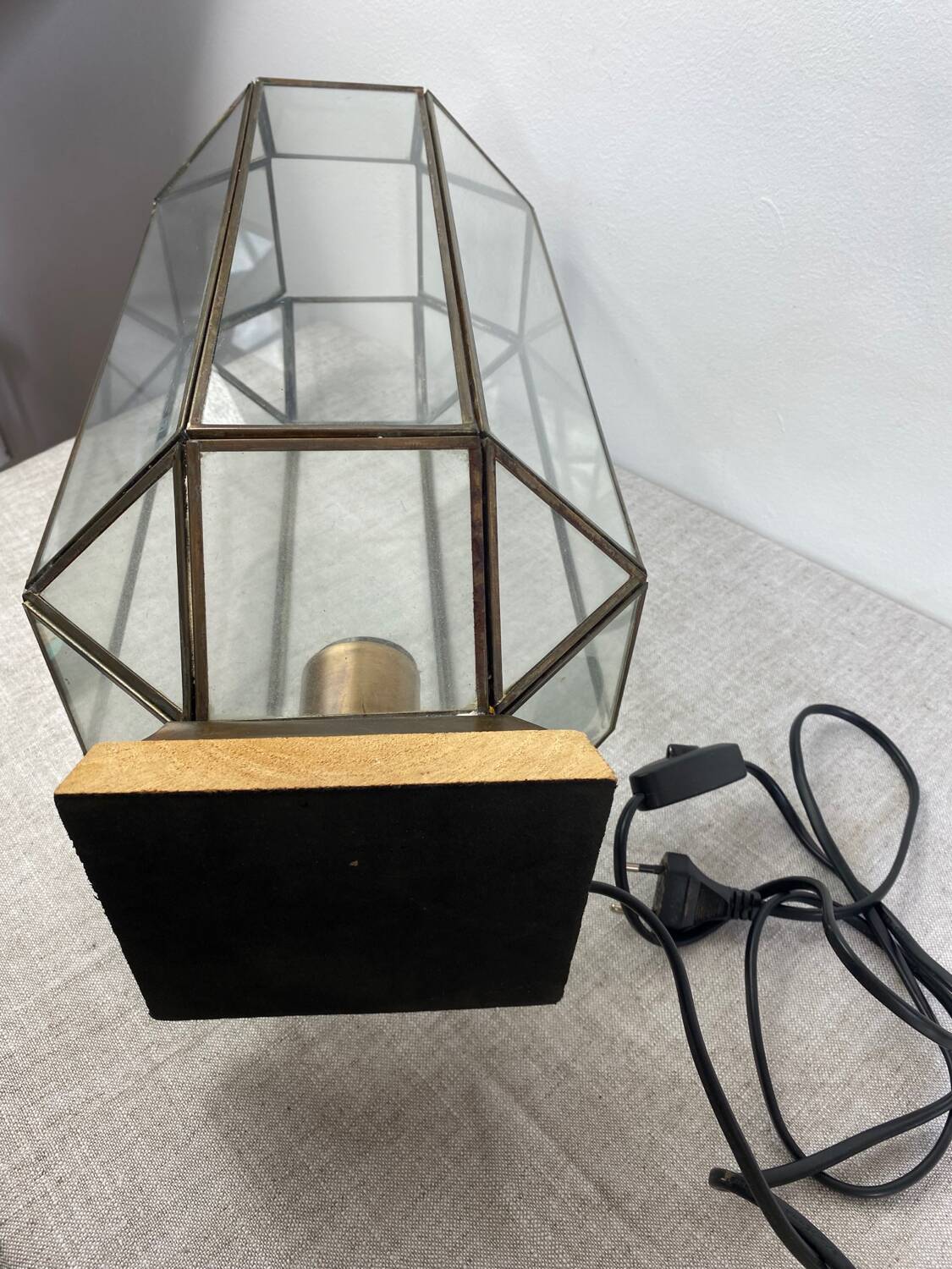 Lampe en laiton et verre