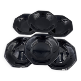 Set of 6 black soup plates