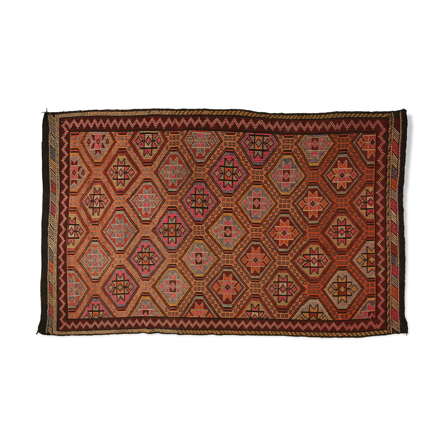 Anatolian handmade kilim rug 284 cm x 173 cm