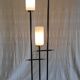 Modernist three-light floor lamp with opaline tulip - 1950s/60s