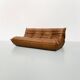 Togo 3-seater in Cognac leather designed by Michel Ducaroy for Ligne Roset.