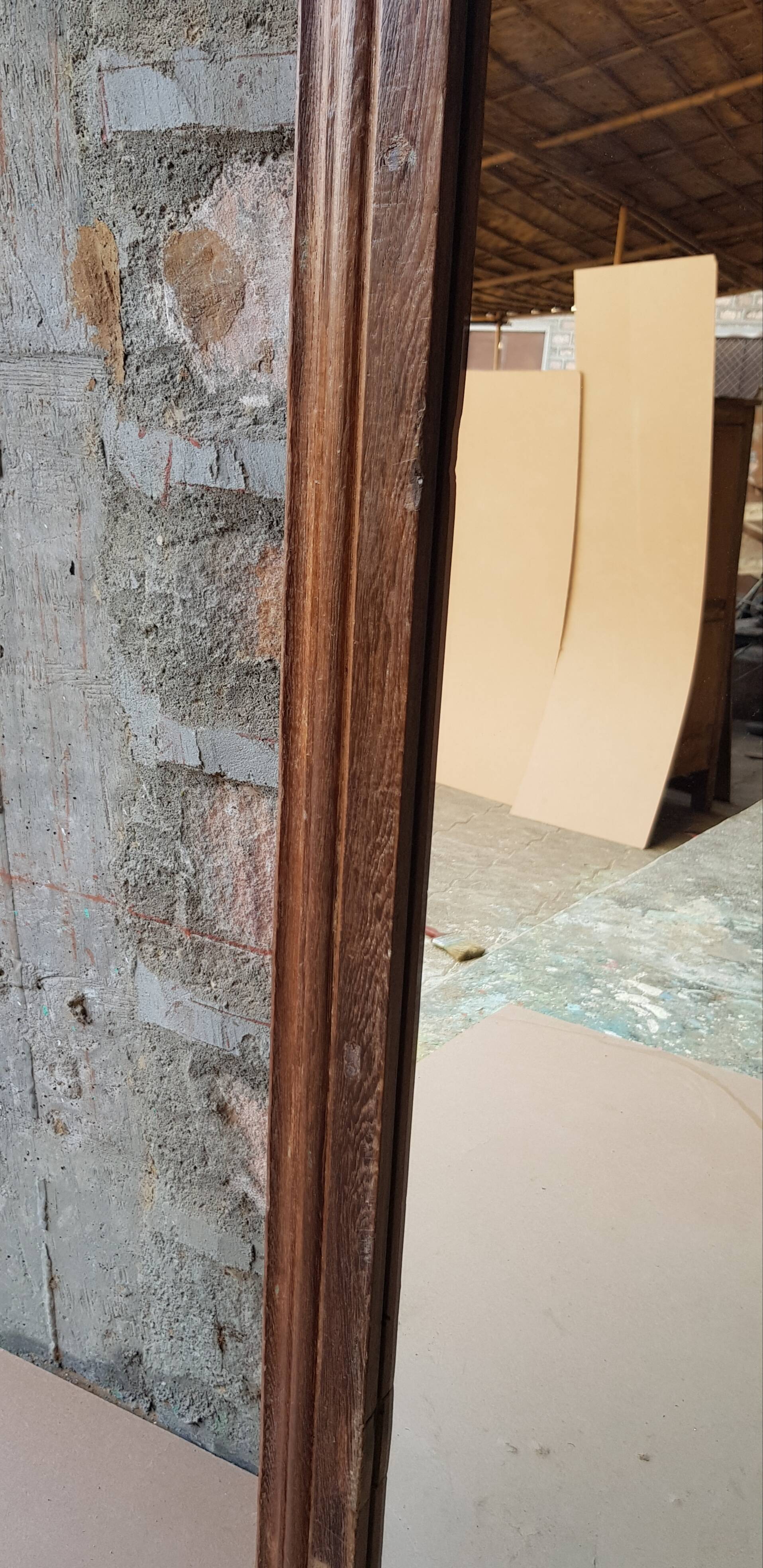Ancient Burmese teak mirror