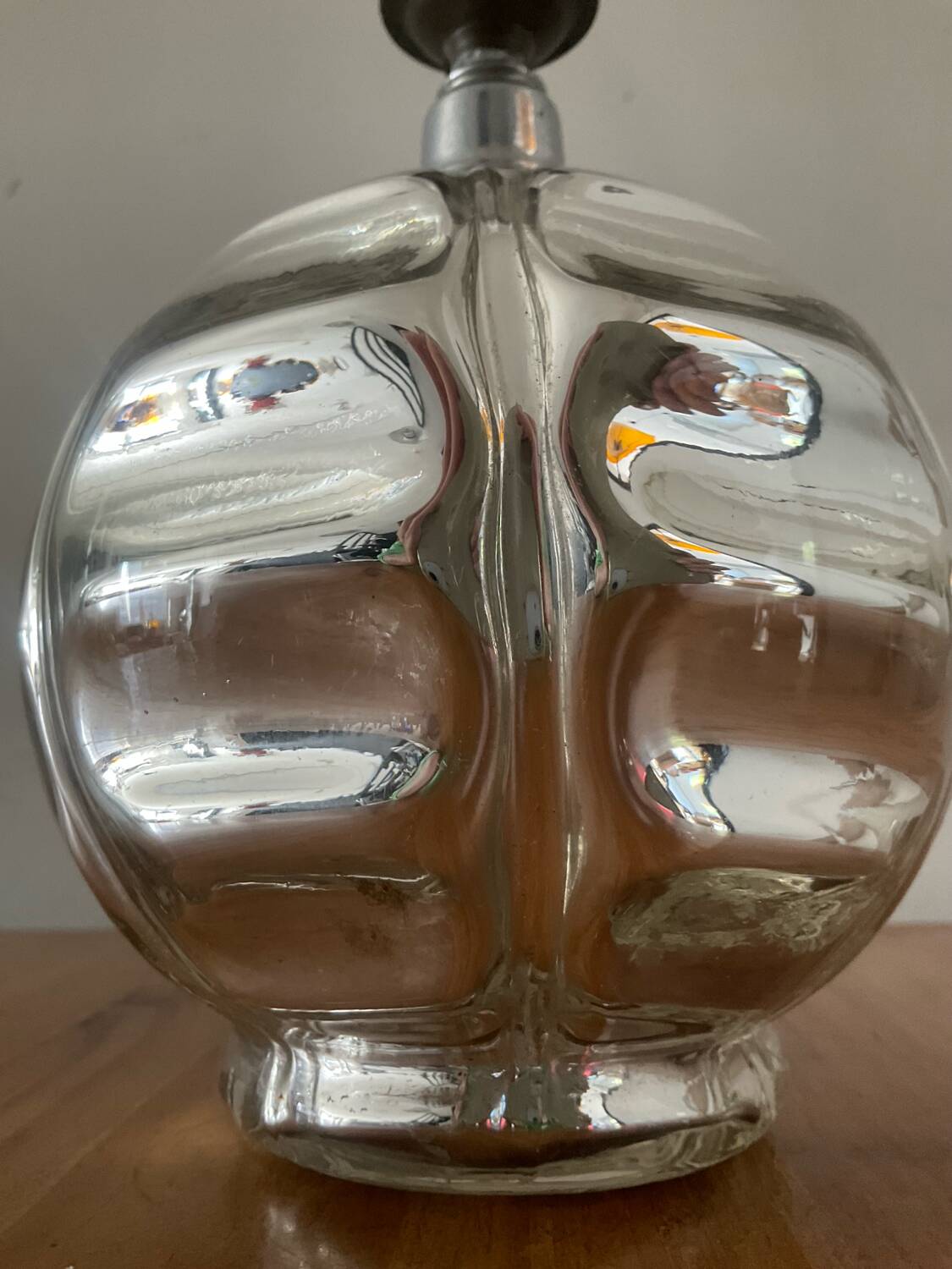 Mercury glass lamp base from the 1950s