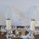 pair of double wall sconces with crystal pendants, made in Italy