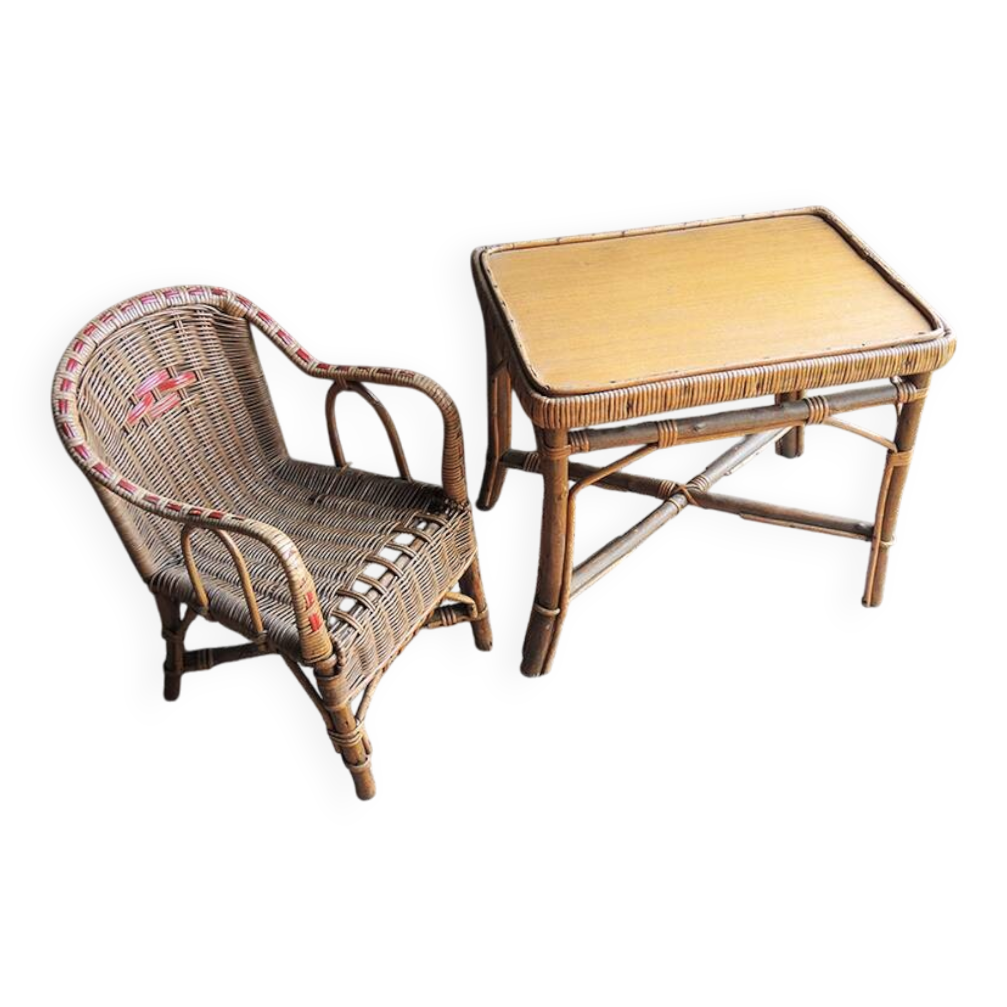 Old Armchair & Desk For Children