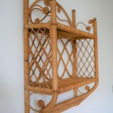 Rattan wall shelf