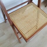 Vintage folding caning chair