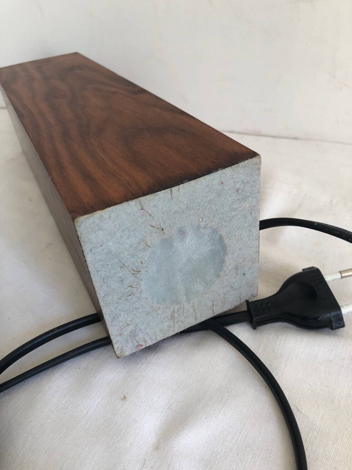 Pied de lampe rectangulaire en bois massif