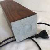 Solid wood lamp base with square design section