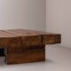 Solid Oak Wabi Sabi Coffee Table, France, 1950s