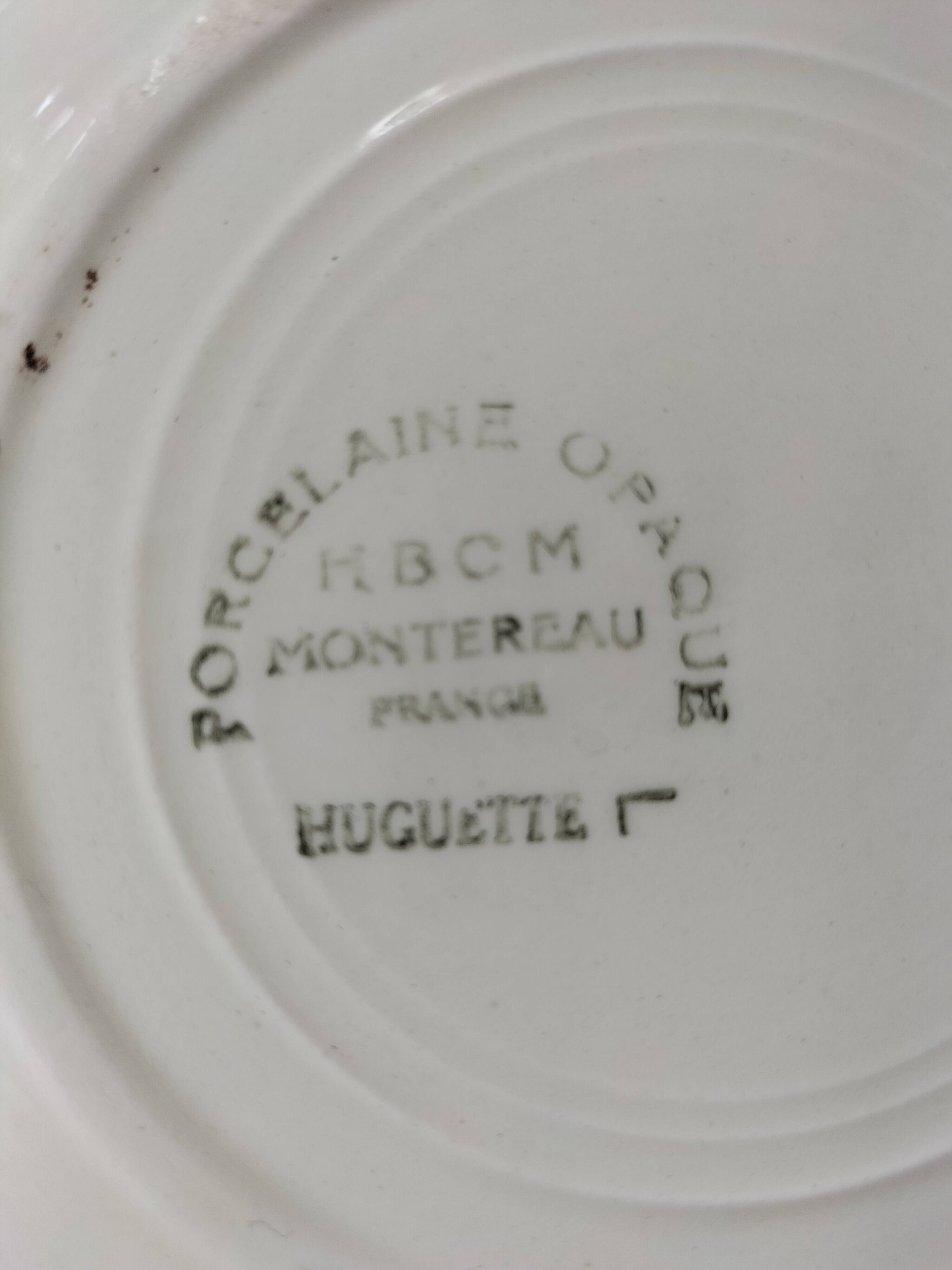 6 dessert plates HBCM Montereau model Huguette