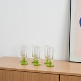 Set of six glasses, Italian design, 1970s, made in Italy