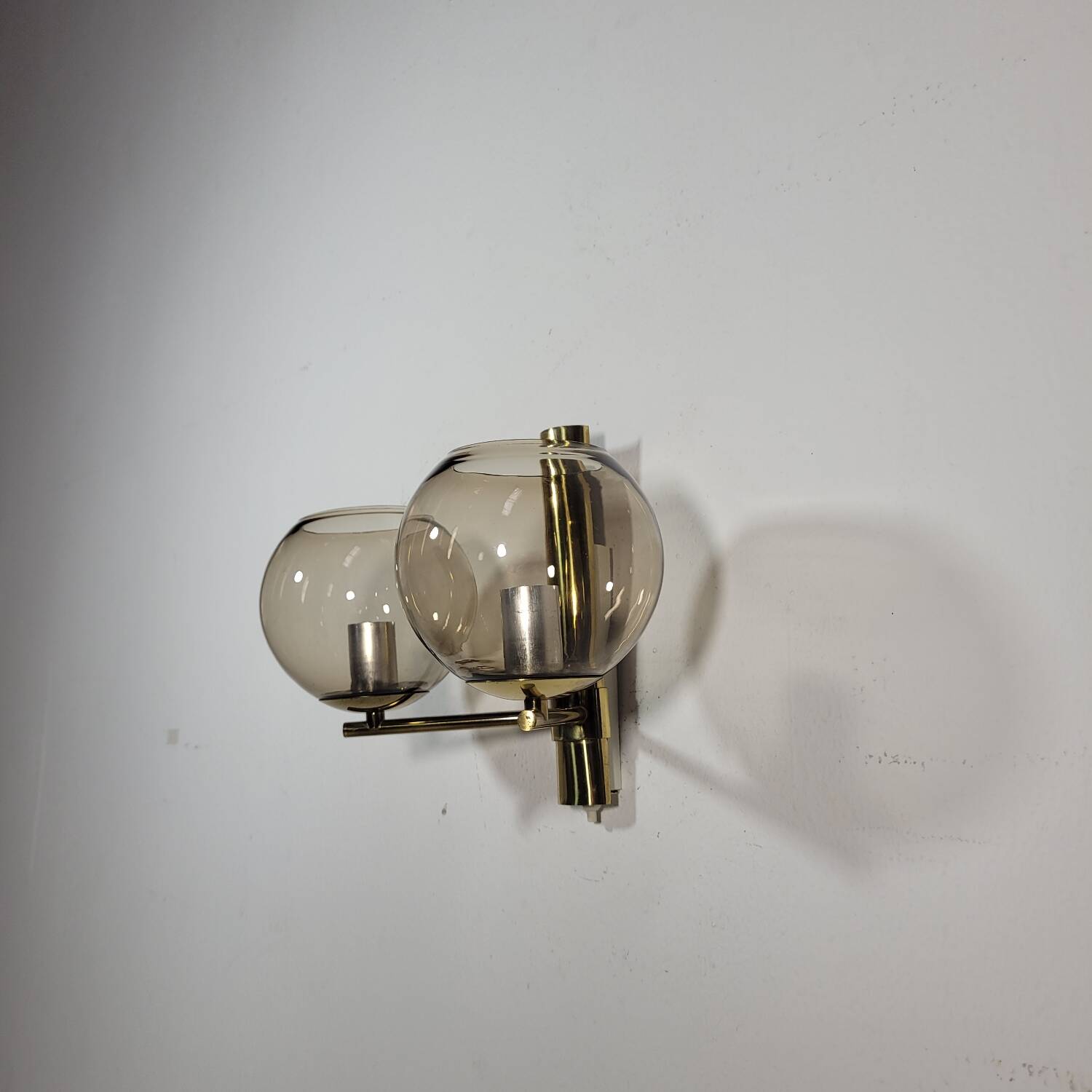 Vintage brass wall lamp by Hans Agne Jakobsson for Markaryd in Sweden 1960s