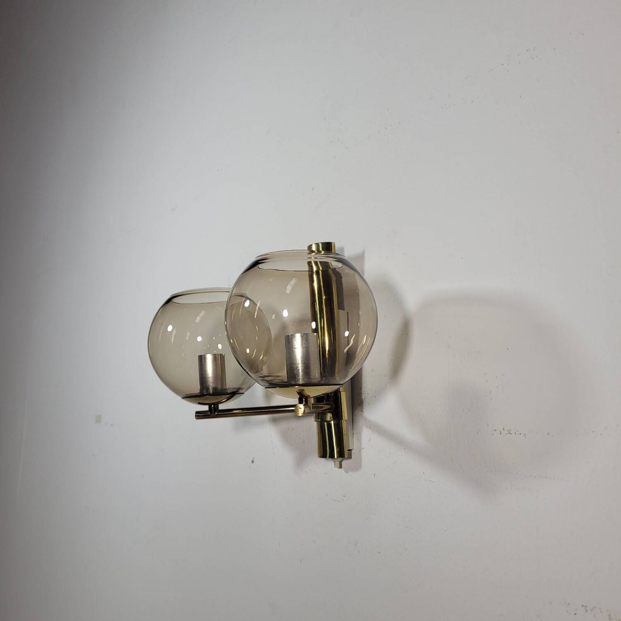Vintage brass wall lamp by Hans Agne Jakobsson for Markaryd in Sweden 1960s