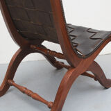 1950s chair in leather, Pierre Lottier