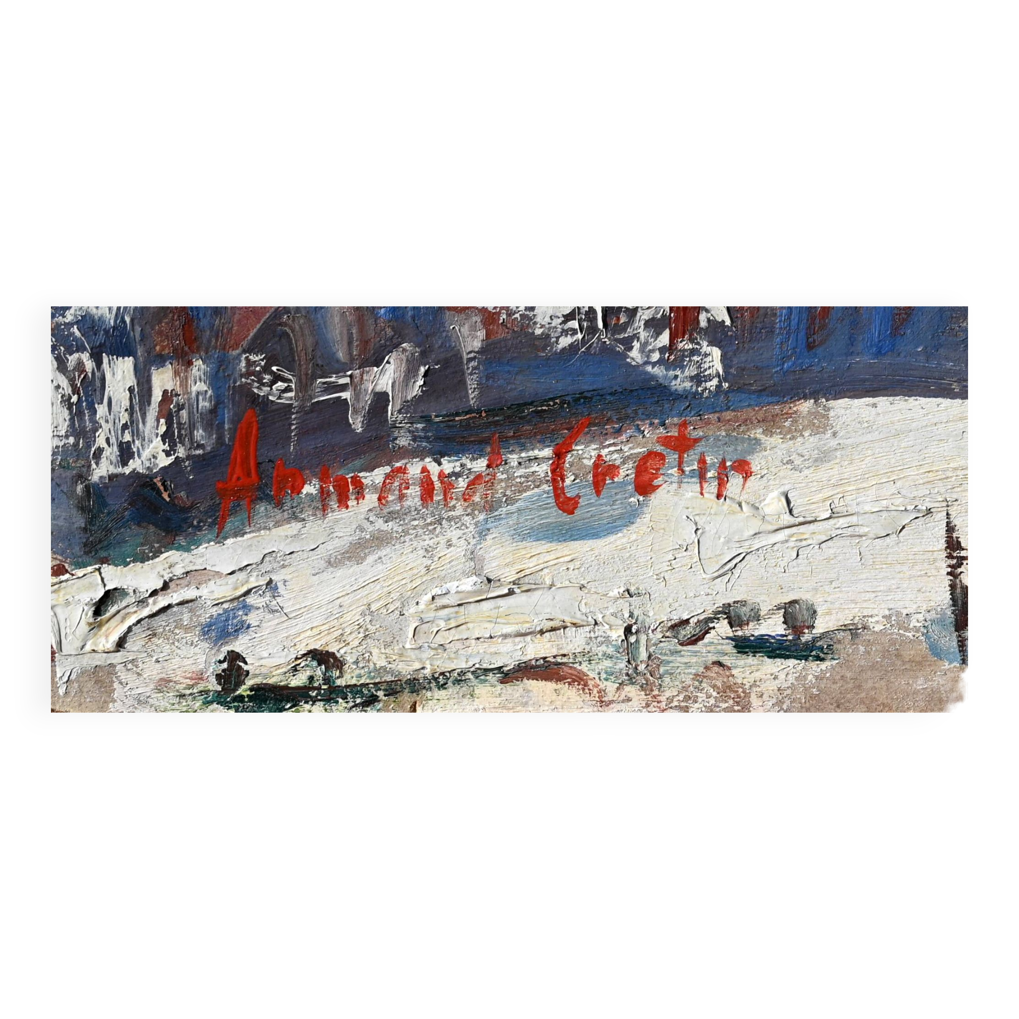 Hameau sous la neige, Lyon school, signed