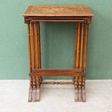 Set of 3 nesting tables in inlaid wood